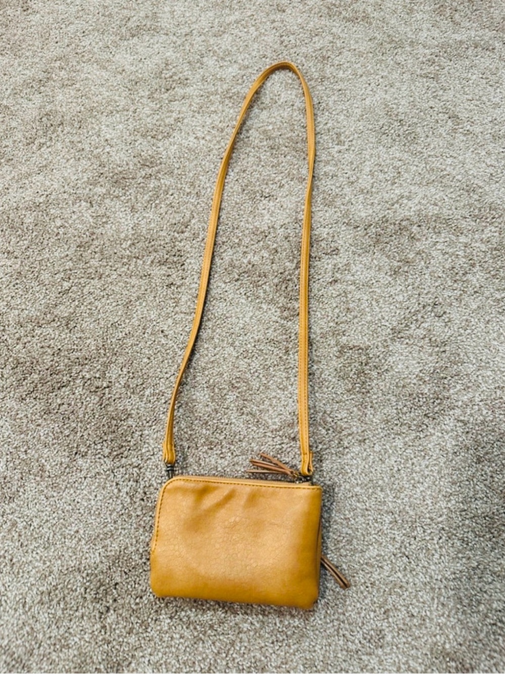 Target Small Leather Crossbody in Mustard/Dusty Yellow